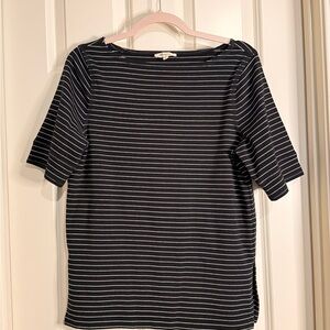 Madewell NWT Black and White Striped Short Sleeve Tee XL
